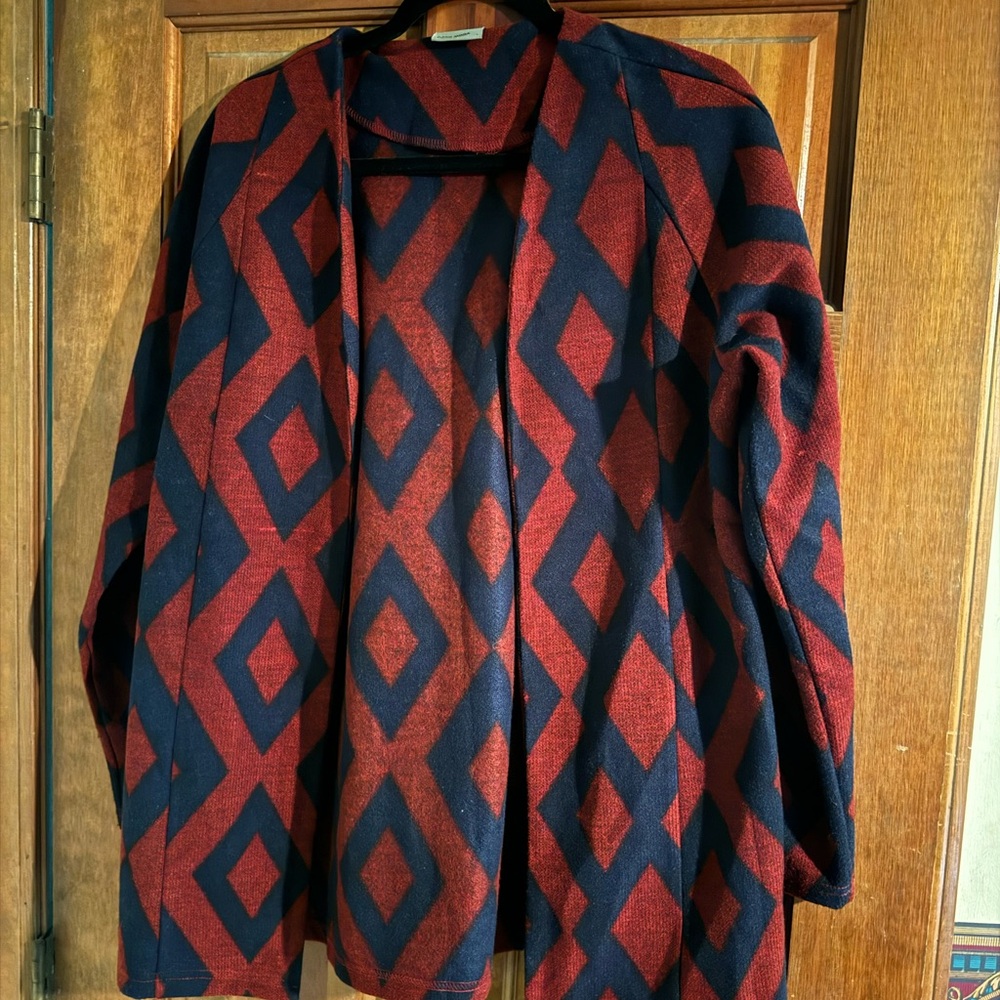 Red and navy blue Vero Moda open cardigan
